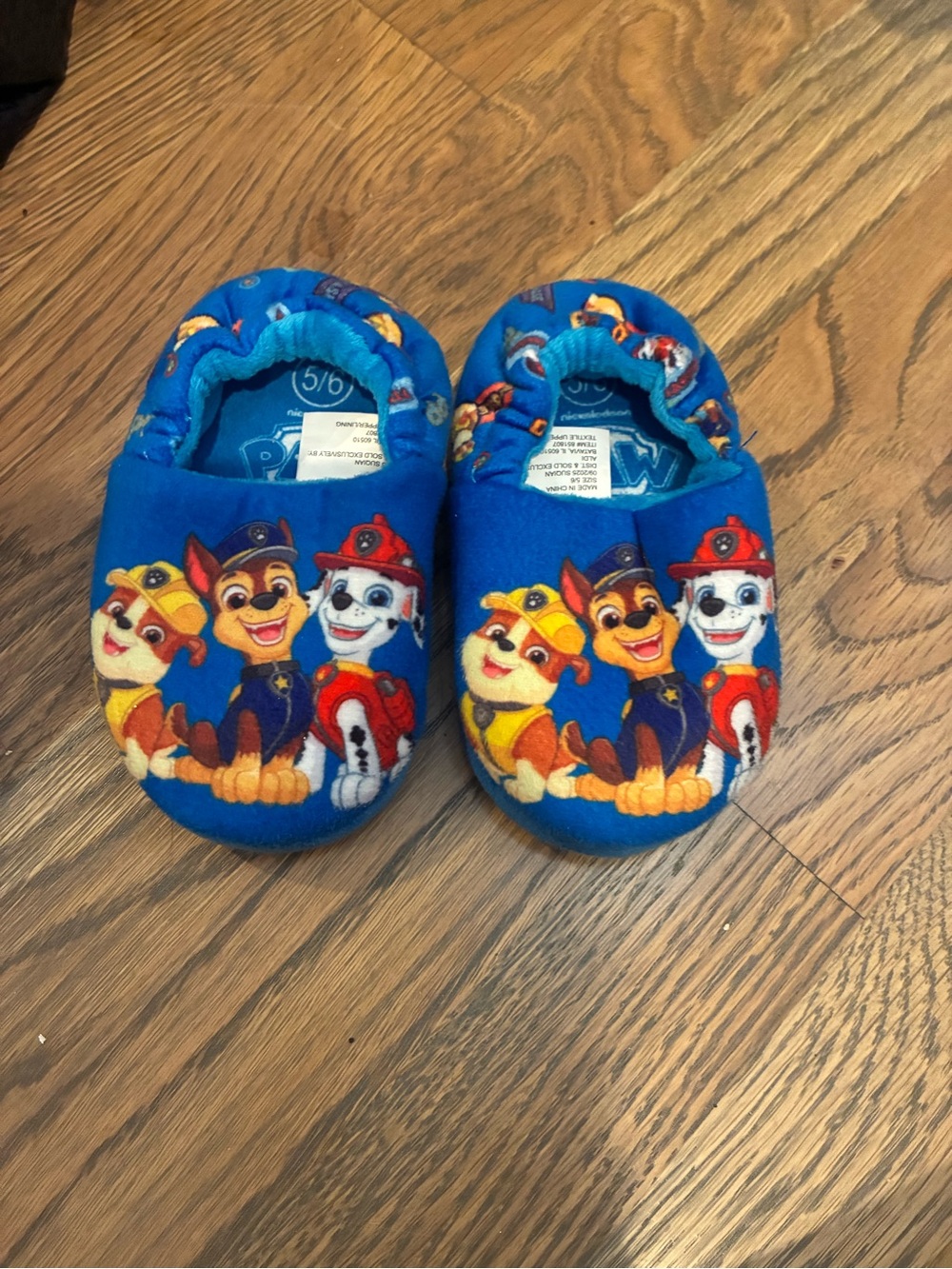 Paw Patrol Blue Plush Slip-On Kids One-Piece Slippers